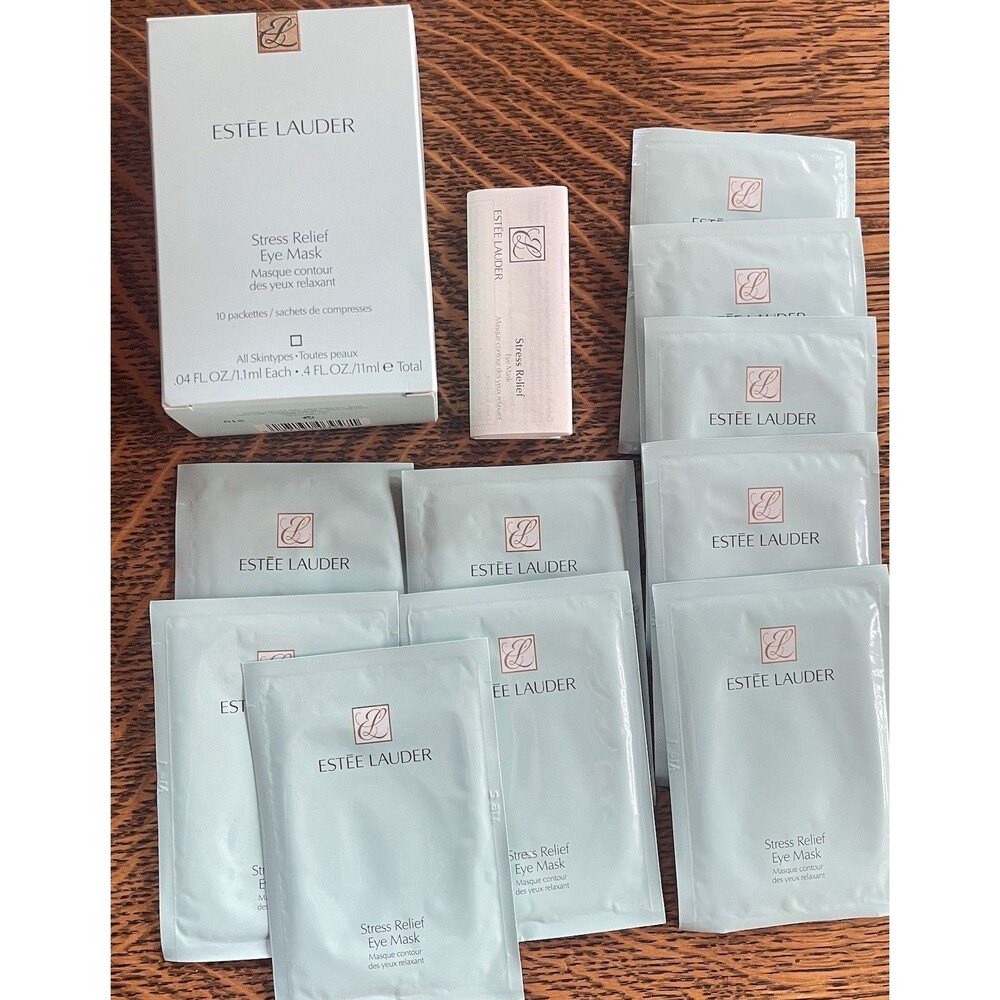Estee Lauder Stress Relief Eye Mask 10 Sachets .04oz Each New Made in UK
